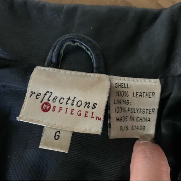 Reflections Spiegel black genuine leather sleeveless vest full zipper lined 6 - Picture 11 of 12